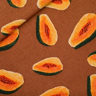 Bild von Papayas - L - Leinen-Viskose-Mischung - Glasiertes Ingwerbraun
